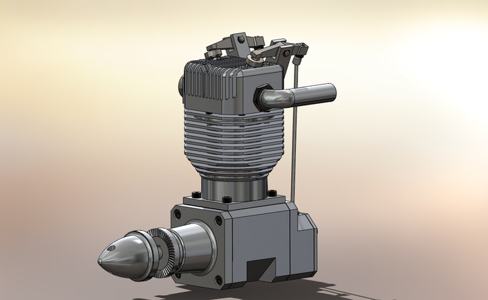Simple 4-cycle 36,5ccm engine by Roland Schwarz, Germany