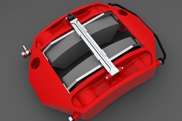 Brake caliper with pads
