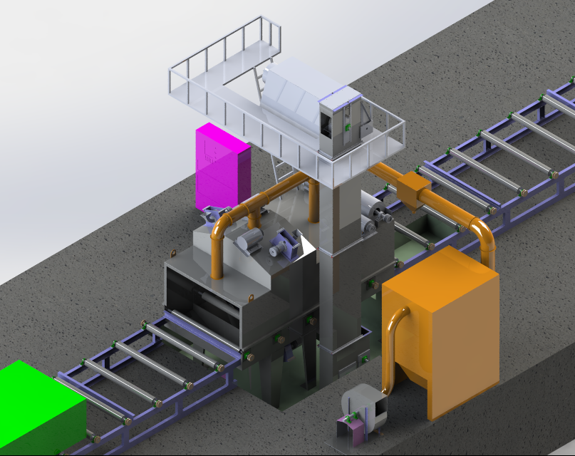 4 WHEEL SAND BLASTING MACHINE 3D CAD Model Library GrabCAD