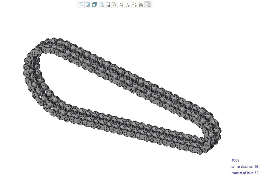 DIN chain 3D CAD Model Library GrabCAD