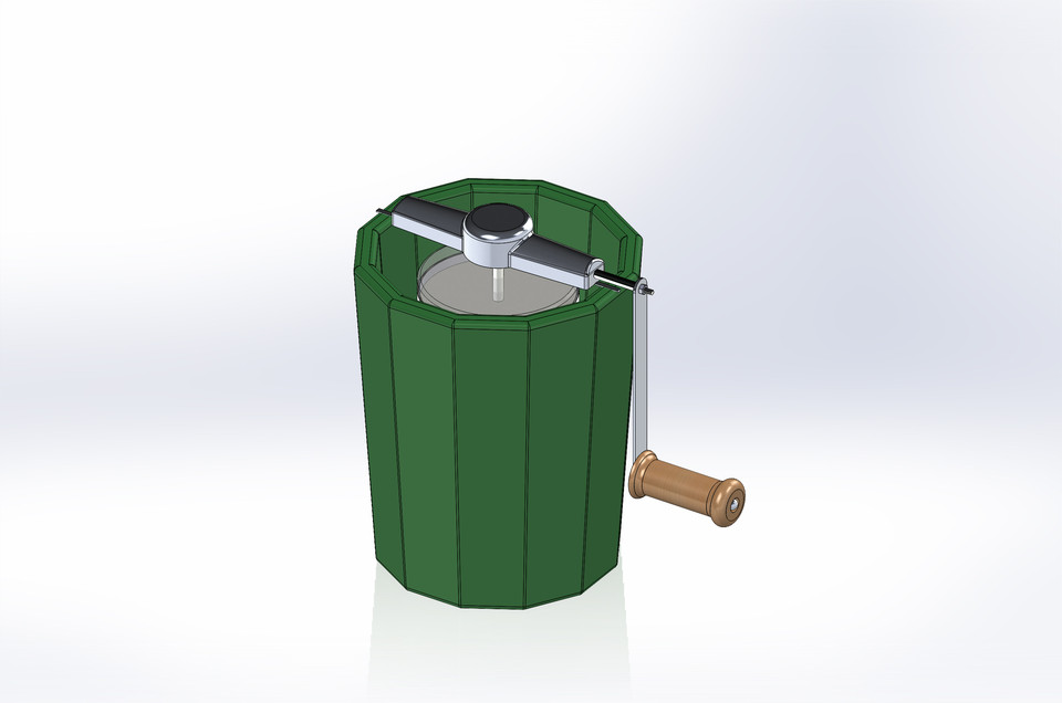 8 Quart Hand Crank Ice Cream Maker 3D CAD Model Library GrabCAD