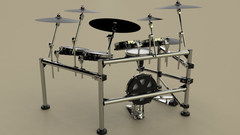 Electronic Drums 3D CAD Model Library GrabCAD