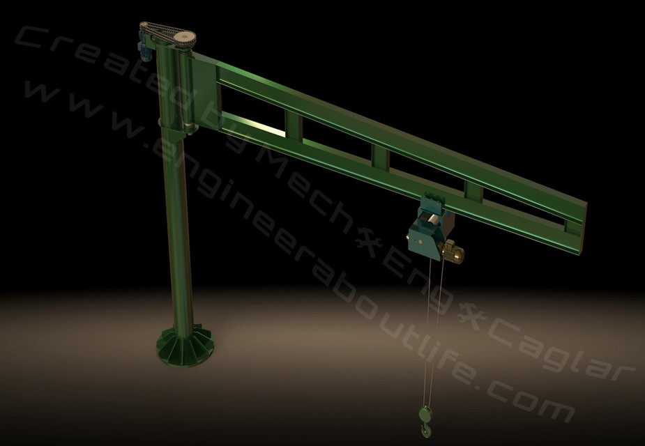Jib Crane 1.5 Ton 6 Mt 3D CAD Model Library GrabCAD