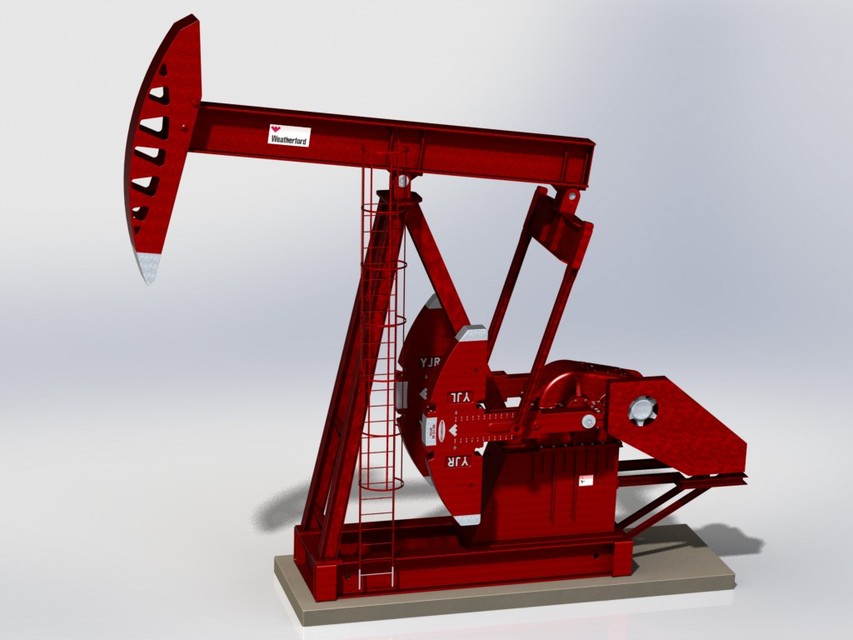 Weatherford Pump Jack STEP IGES SOLIDWORKS Other 3D CAD Model 
