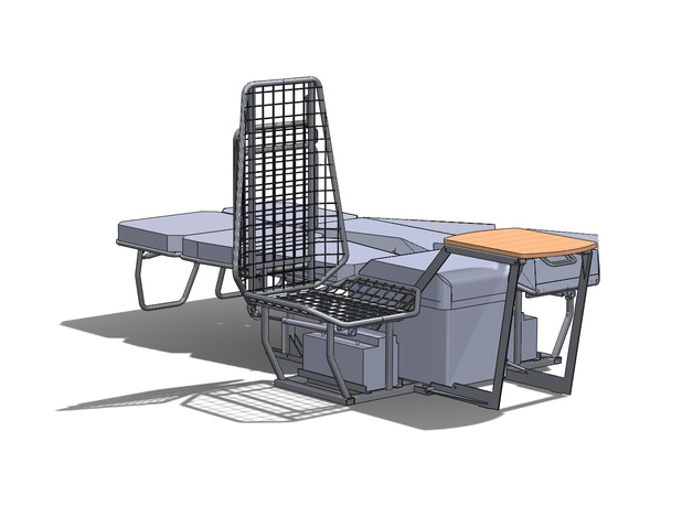 Folding rear seat
