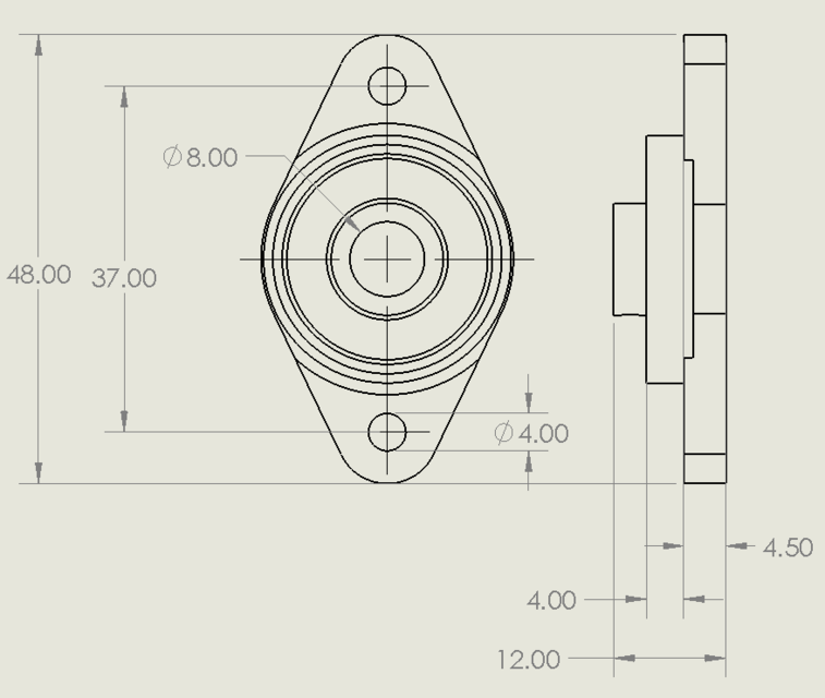Horizontal SelfAligning Flange Bearing. 3D CAD Model Library GrabCAD