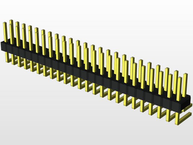 外螺纹2.54mm PCB头,直形,90高,90低,1x1至2x40