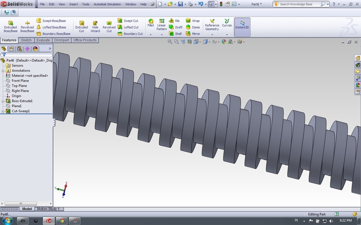 How to make square thread profile with a specific dimension?