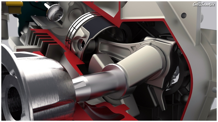 Engine Rendered on Keyshot