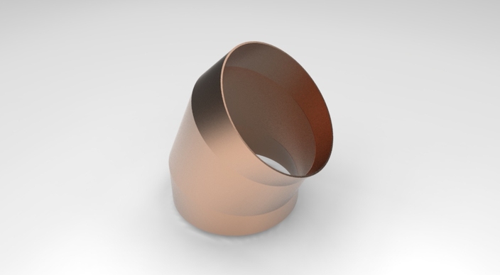 45 degree elbow with catia sheet metal design
