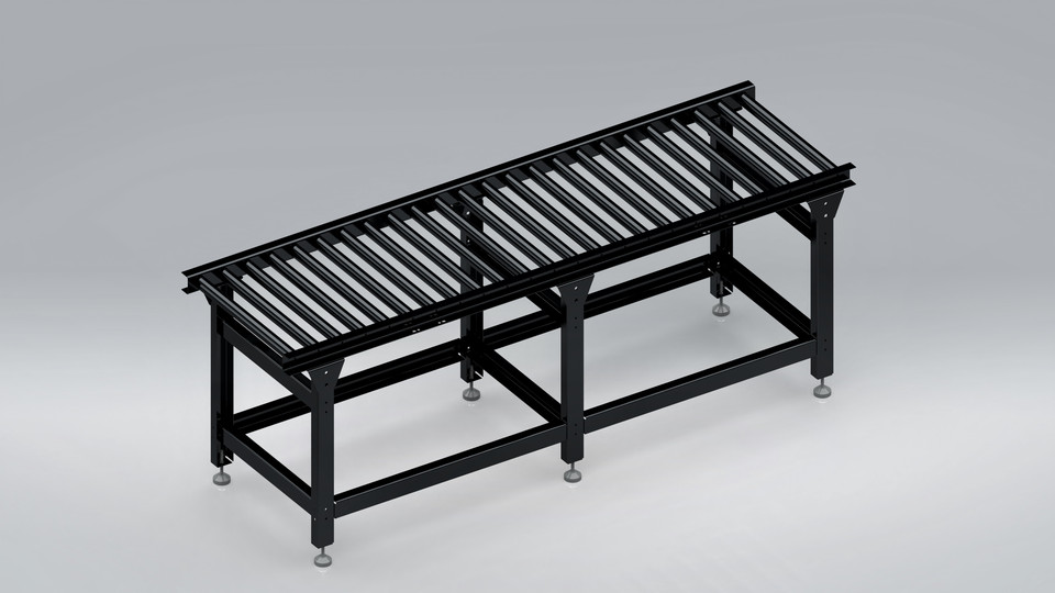 Free / Gravity Roller Conveyor 3D CAD Model Library GrabCAD