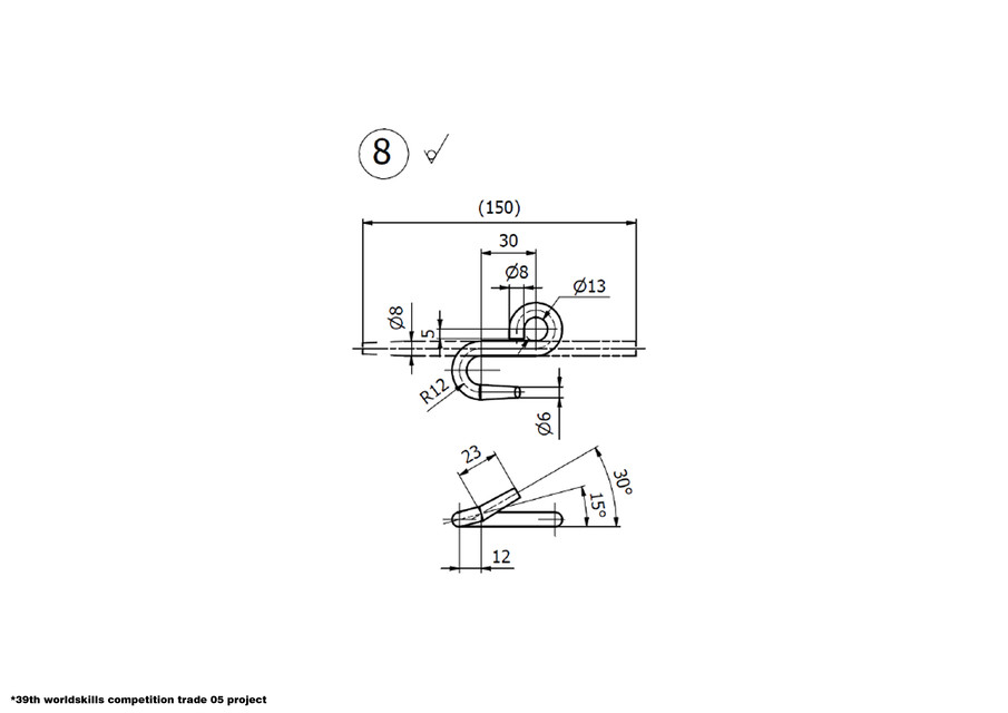 Hand Winch Part Modeling 8. Rope Hook 3D CAD Model Library GrabCAD