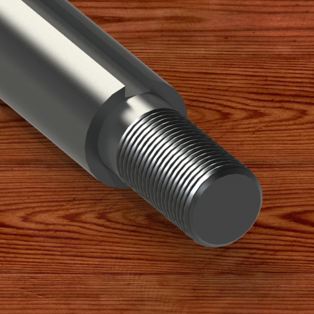 Standard Solid Steel Axle Short End 1in