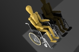 Human model with wheelchair