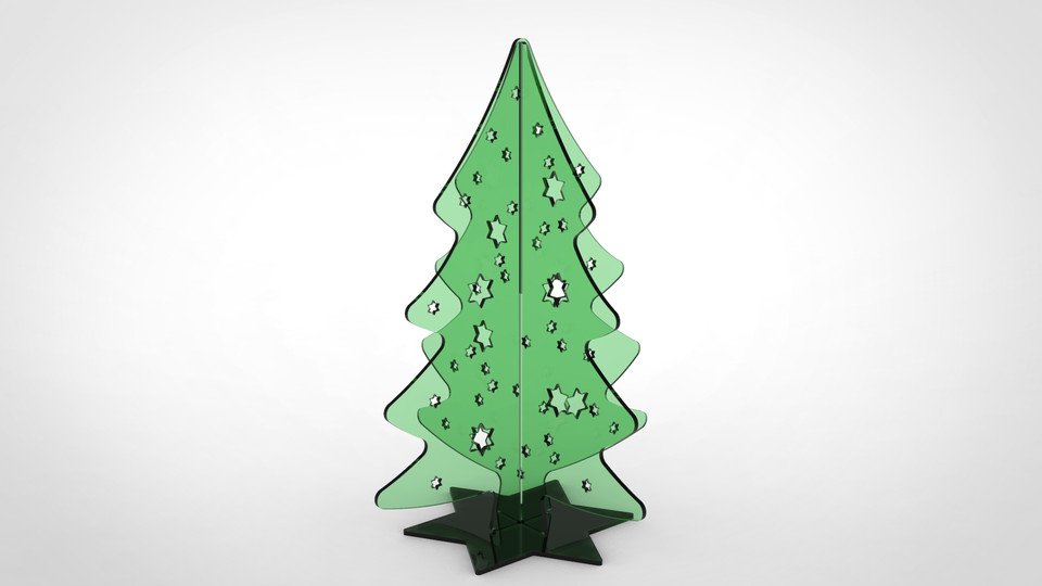 Christmas Tree For 3d Printing Laser Cutter 3D CAD Model Library