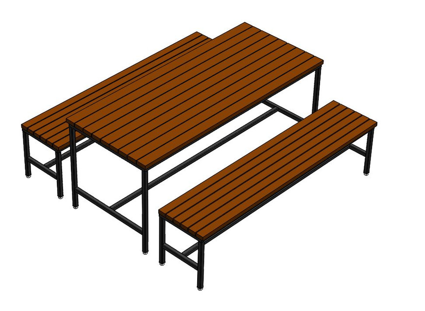Table set 3D CAD Model Library GrabCAD