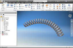 How do model a bended coil in Autodesk Inventor