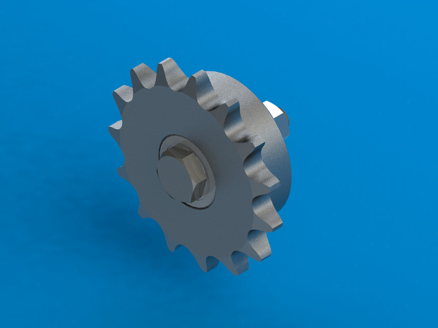 Sprocket RS80T15 with Bearing Set 3D CAD Model Library GrabCAD