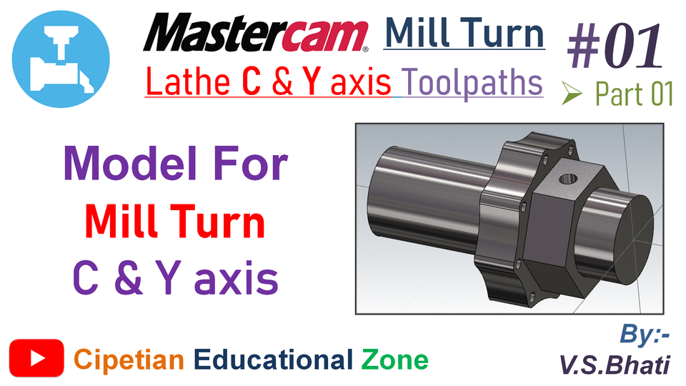 Mastercam Mill Turn 01 Tutorial 3D CAD Model Library GrabCAD