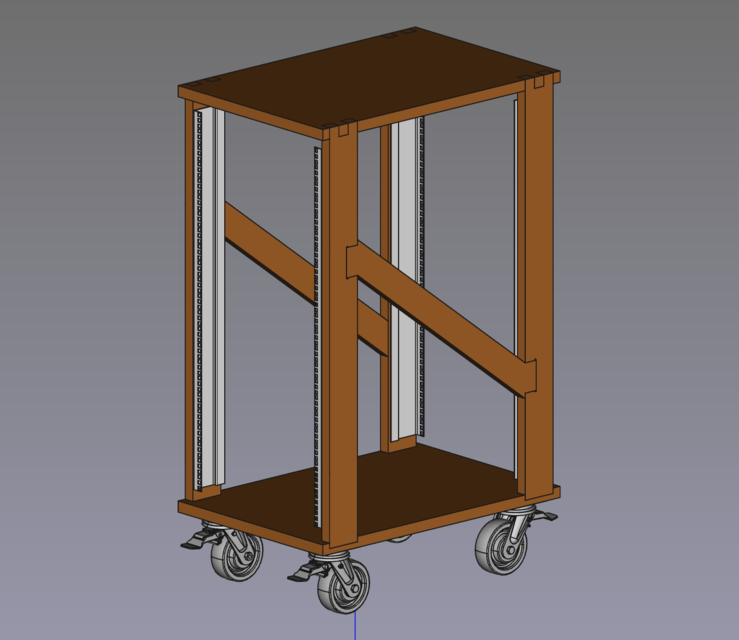 Wooden Server Rack 575x850x24HE 3D CAD Model Library GrabCAD