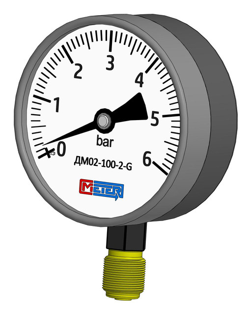 Манометр ДМ02-100-2-G | 3D CAD Model Library | GrabCAD