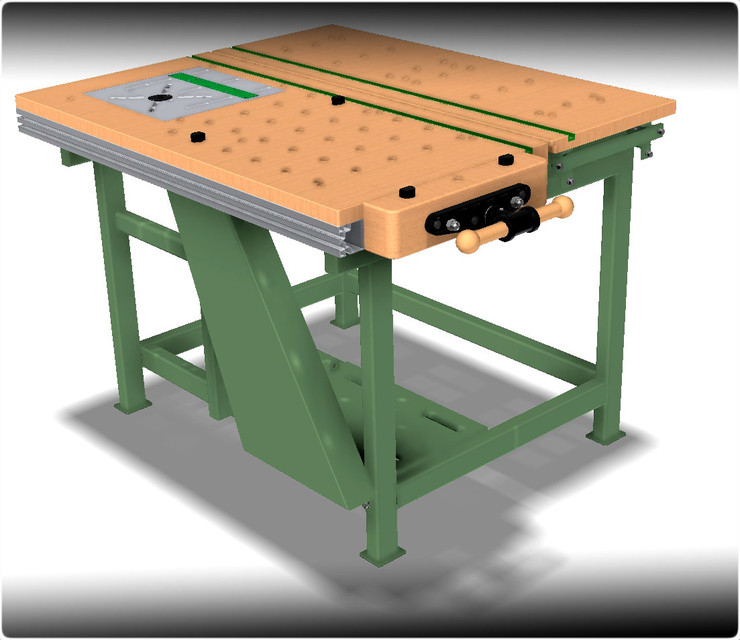 Circular saw and workbench in one 3D CAD Model Library GrabCAD
