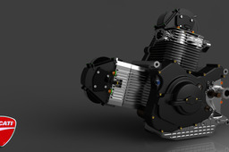 Rendering for Ducati V2 engine