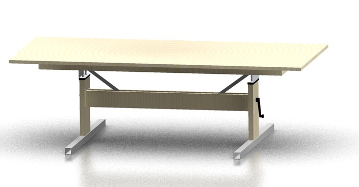 Height adjusting table concept