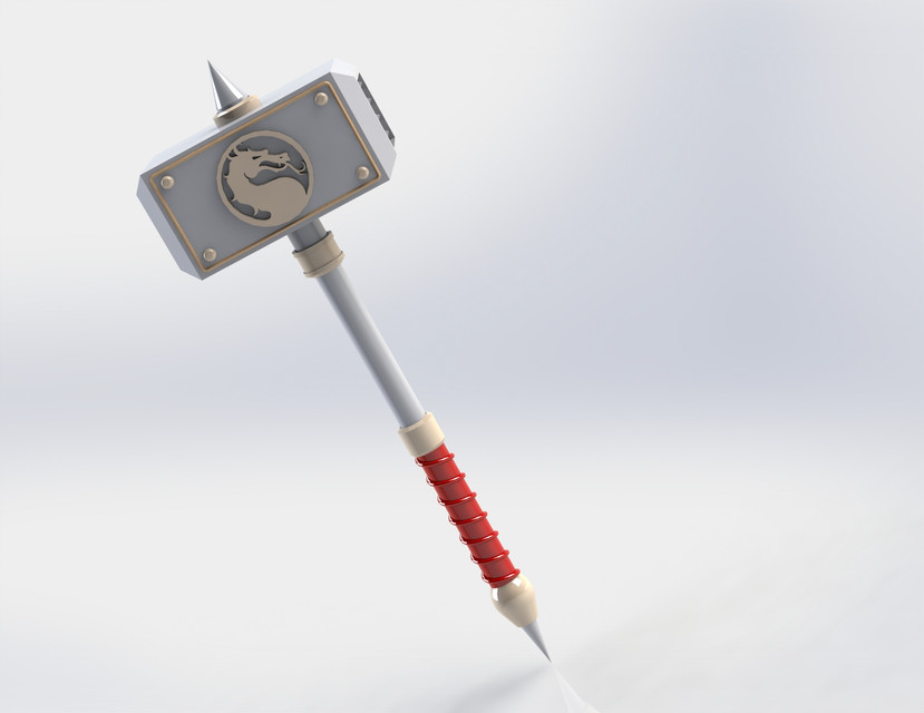 Shao Kahn's Hammer (Mortal Kombat) 3D CAD Model Library GrabCAD
