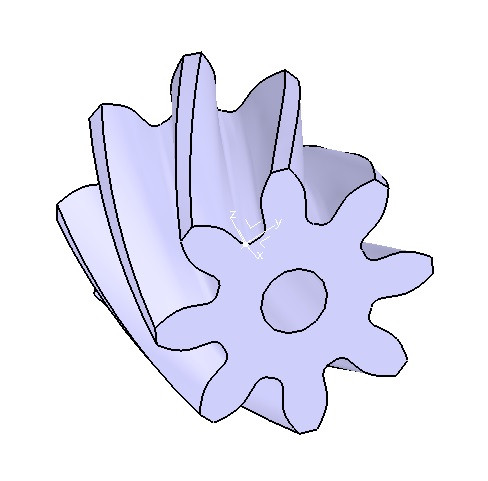 Helical pinion parametrized