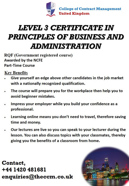 Level 3 Certificate in Principles of Business and Administration