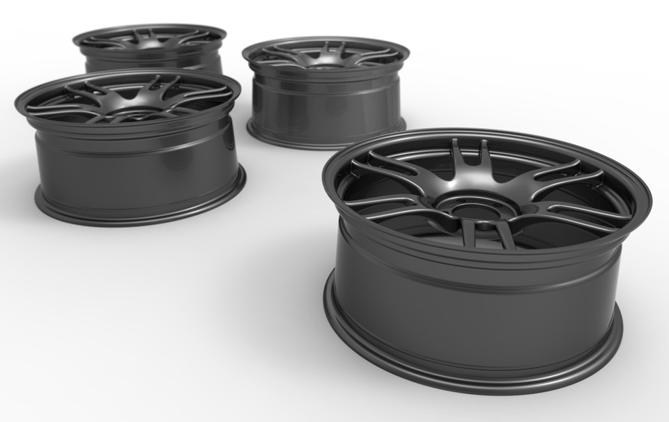 Tire and Rim 225/35 R 19 8,5J x 19'' 3D CAD Model Library GrabCAD