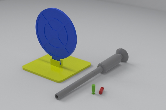 Blow Dart Gun With Reactive Target - NX, STL, STEP / IGES - 3D CAD ...