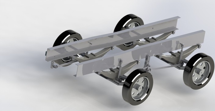 twin steer linkage system for 8x4 tipper vehicel