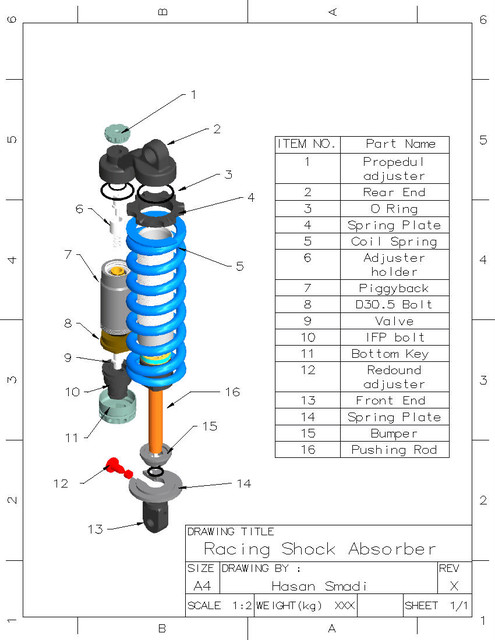 Adjustable Shock Absorber 3d Cad Model Library Grabcad