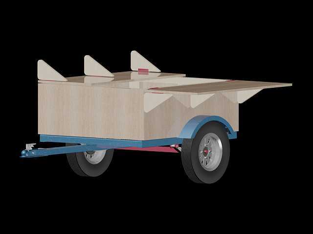 Harbor Freight 40.5" x 48" Utility Trailer | 3D CAD Model Library | GrabCAD