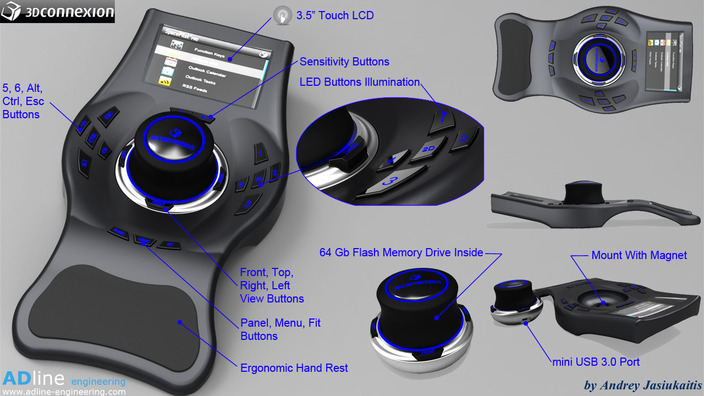 3D connexion SpacePilot Pro concept