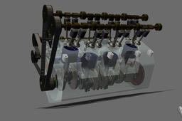 Motorblok V8 in assembly