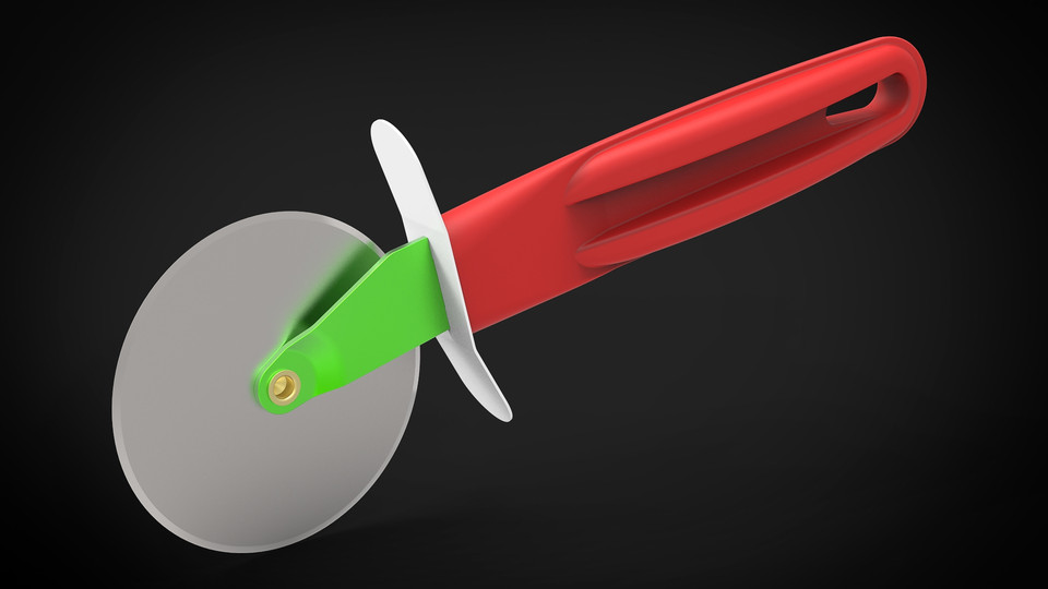 Pizza Cutter 3D CAD Model Library GrabCAD