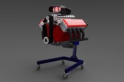V8 engine with a blower 