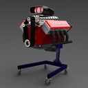 V8 engine with a blower 