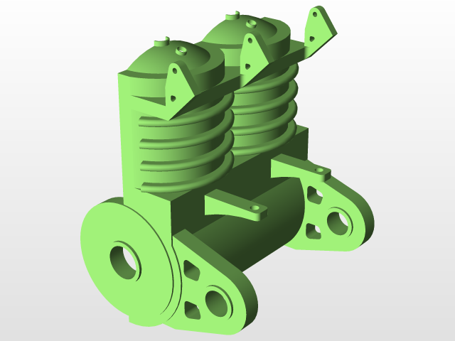 Two Cylinder Engine Design parts in Solidworks