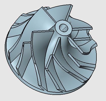 Centrifugal impeller with 6 pairs of blades
