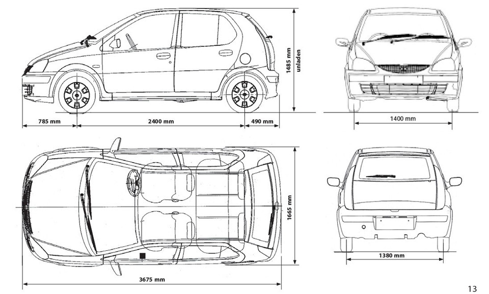 tata indica car sketch tracer