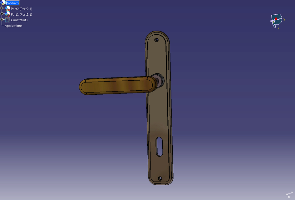 door knob 3D CAD Model Library GrabCAD