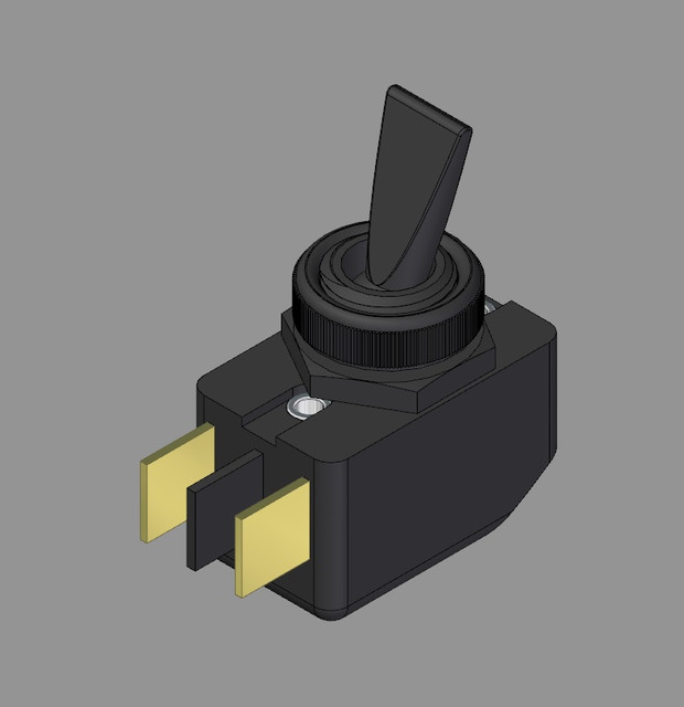 Interruptor de alavanca plástica CS-301D – atuador “A” preto – unipolar