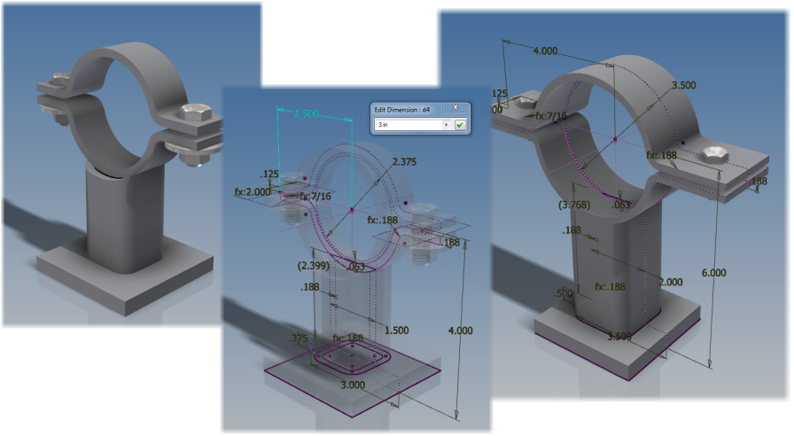 Pipe Bracket Skeletal Model.