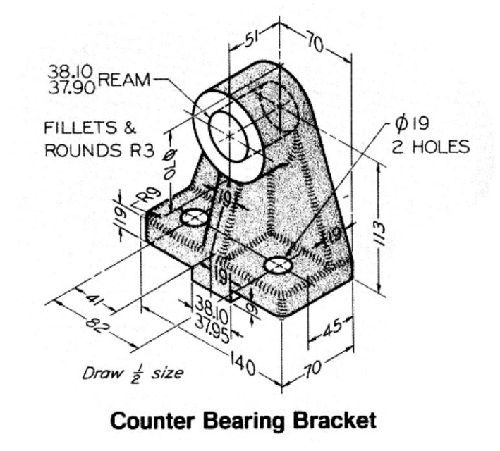 counter bearing bracket 3D CAD Model Library GrabCAD