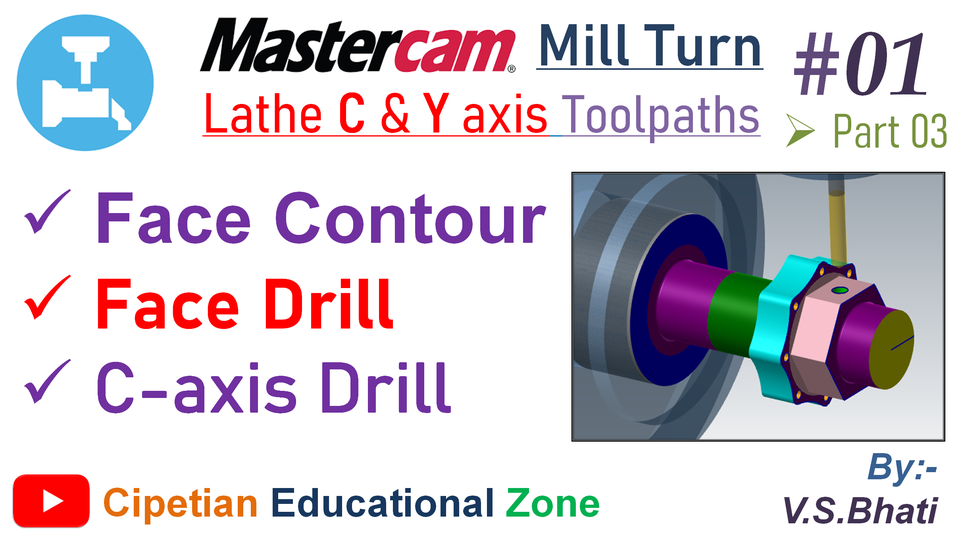 Mastercam Mill Turn 01 Tutorial 3D CAD Model Library GrabCAD