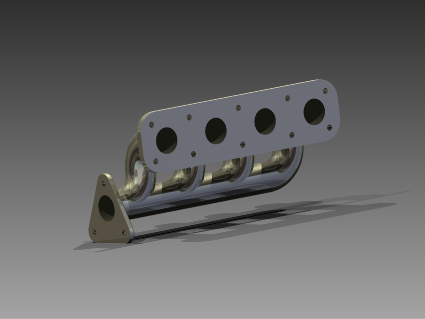 Engine Exhaust manifold 3D CAD Model Library GrabCAD